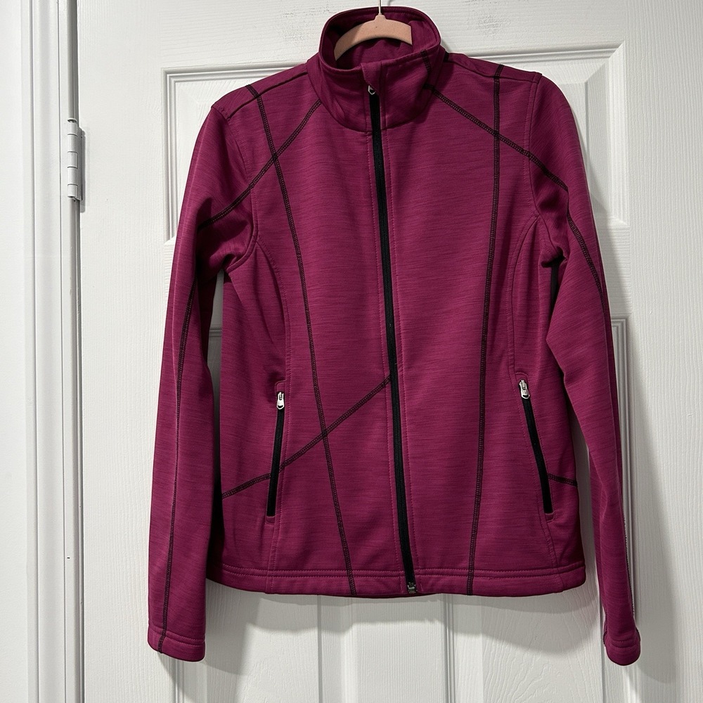 Spyder Women's Medium Active Lightweight Front Zip Jacket, Purple MSRP $88
